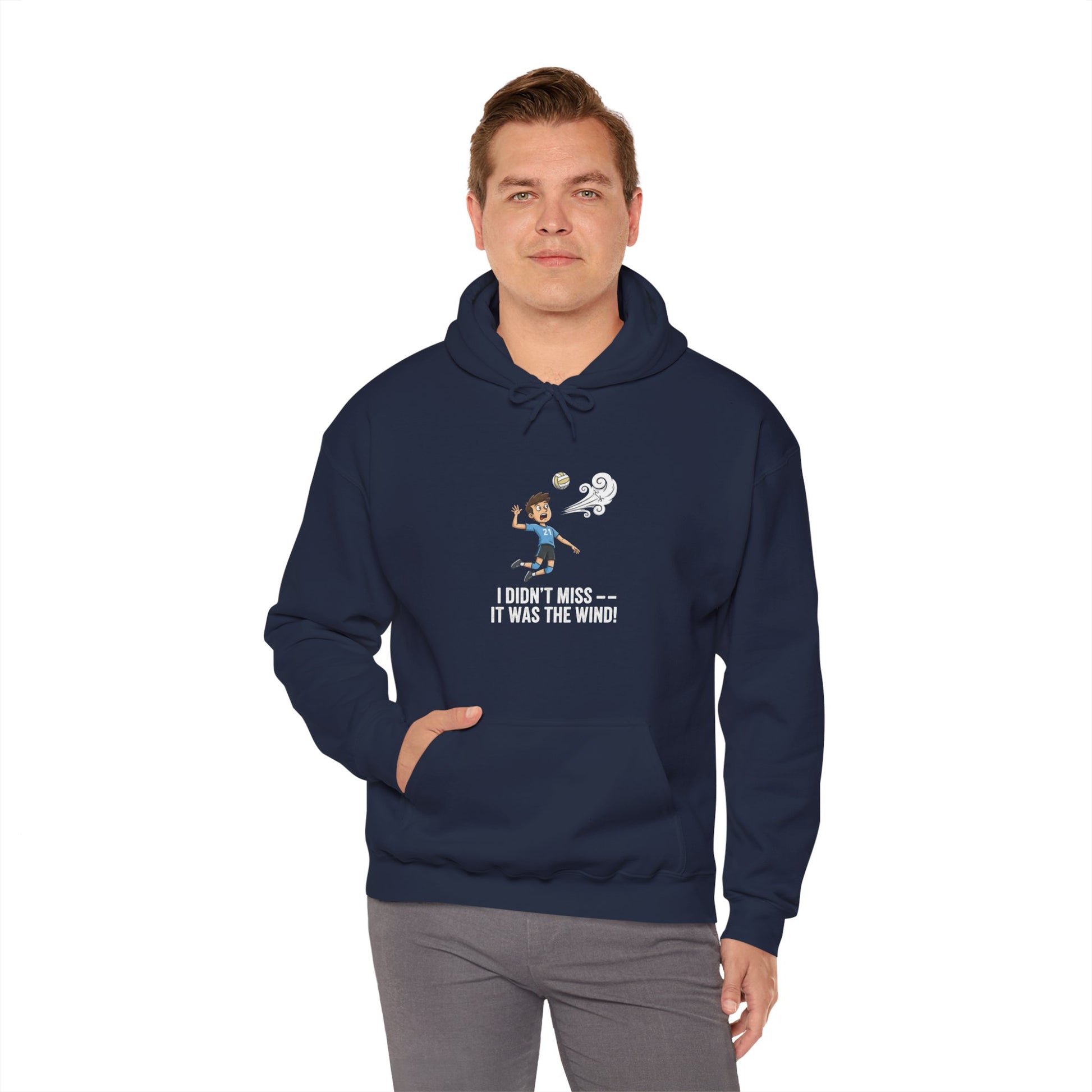 Minimalist funny volleyball saying hoodie design