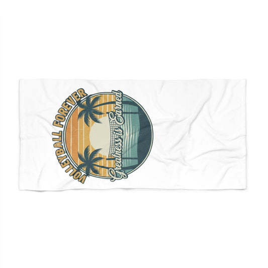 Volleyball Forever bold typography beach towel design