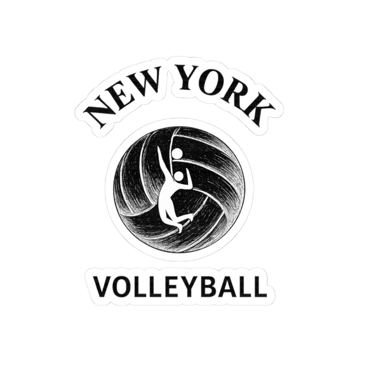 Glossy volleyball sticker celebrating NYC volleyball pride