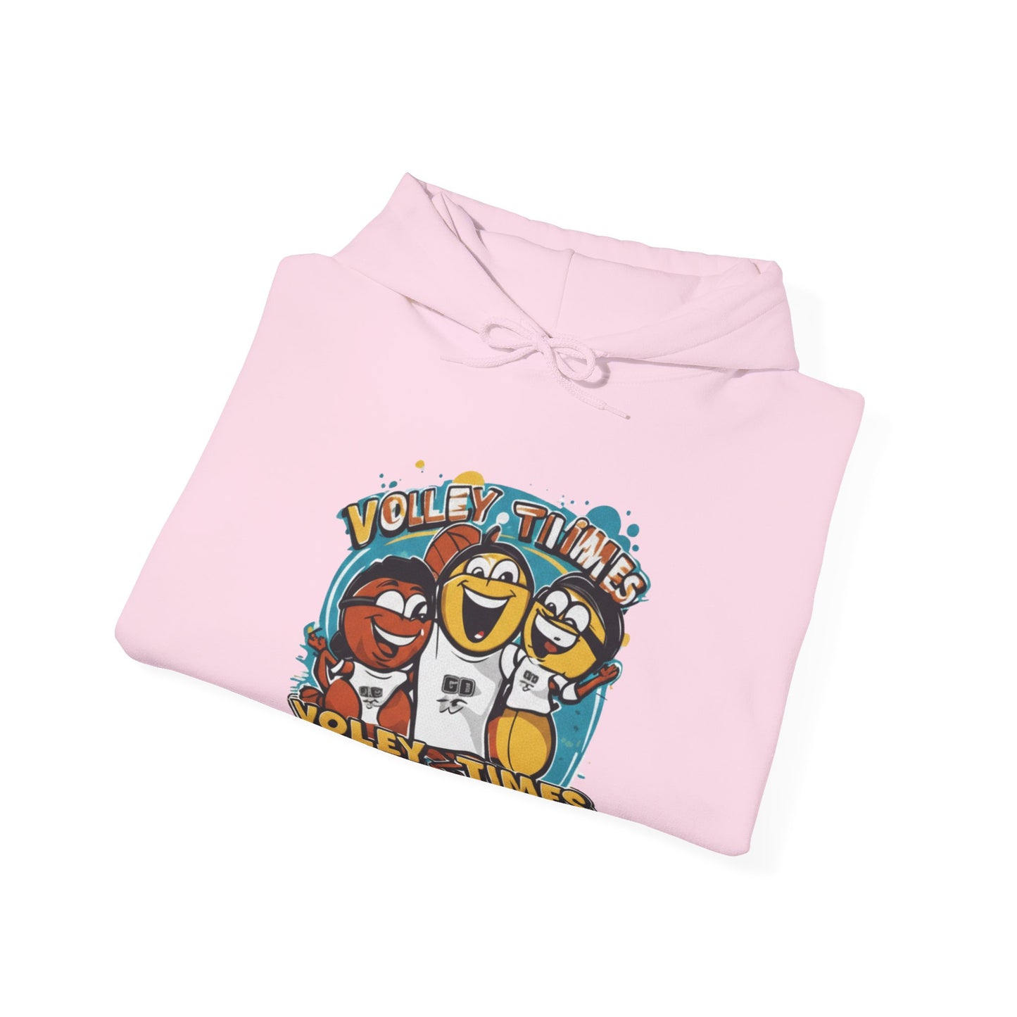 Volleyball Times graphic hoodie close-up