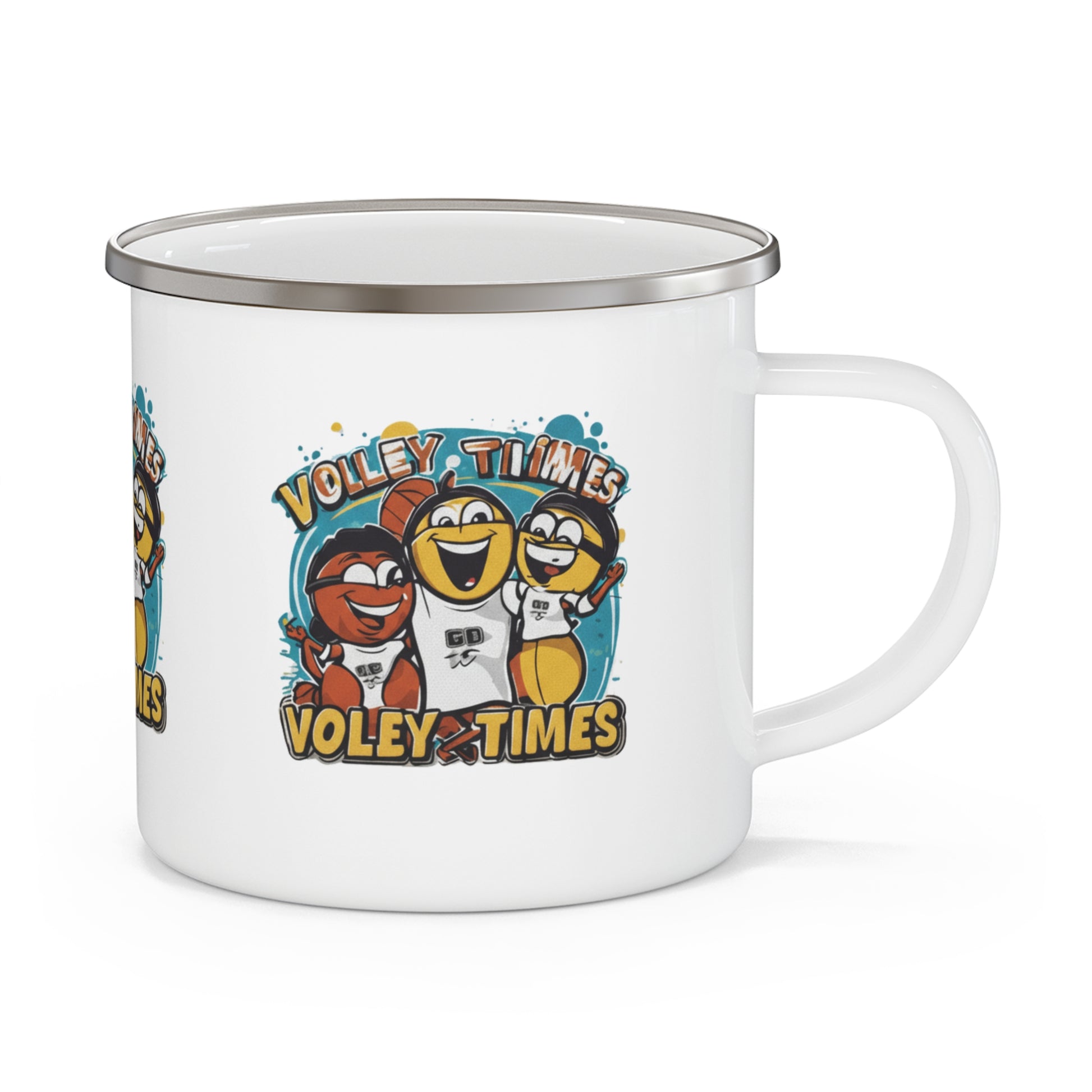 Fun volleyball enamel mug for players and fans
