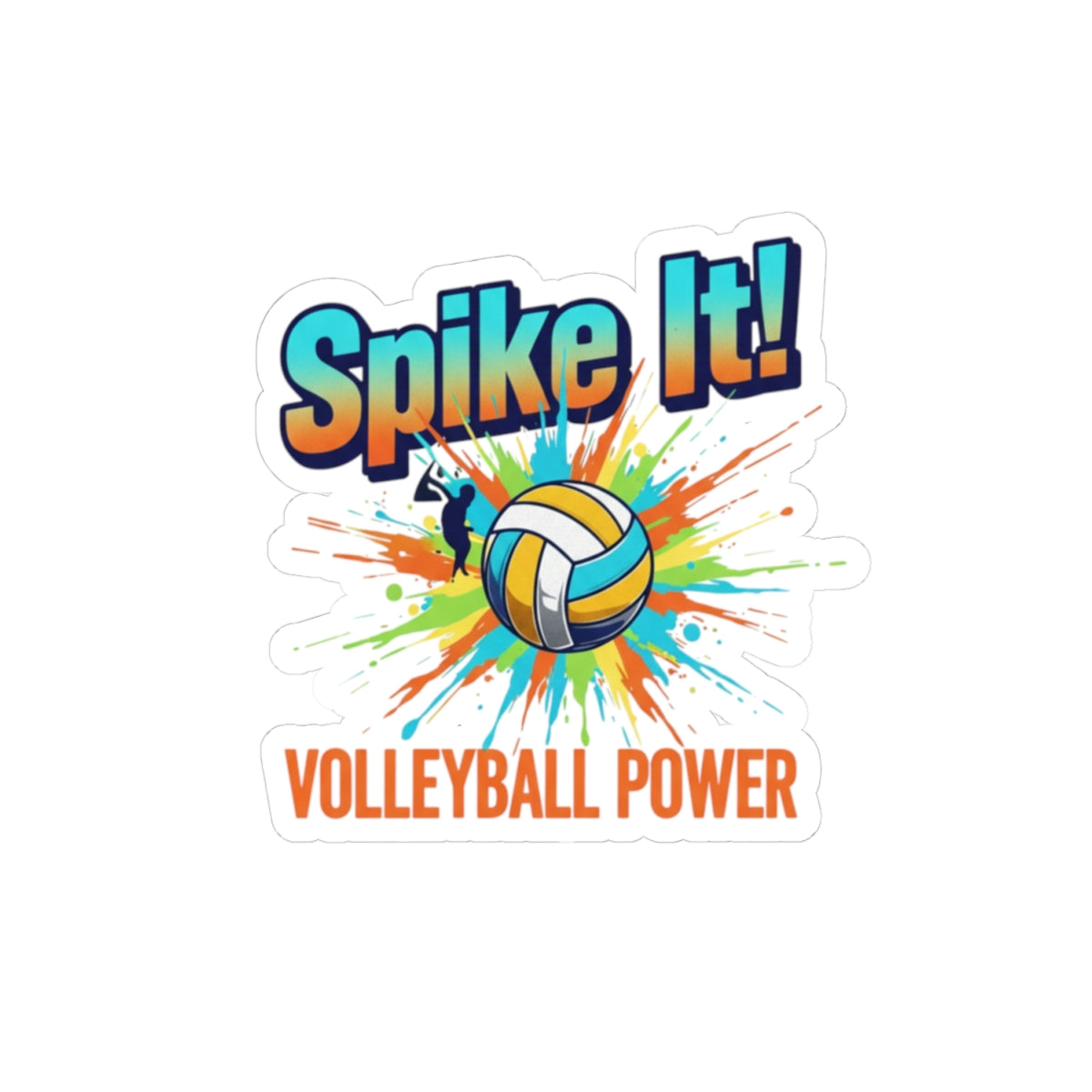 Volleyball power sticker placed on a laptop cover