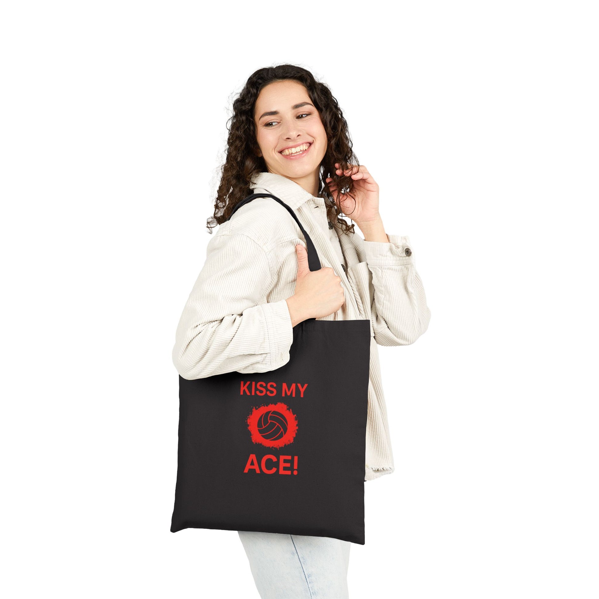 sports tote bag for volleyball players with humor