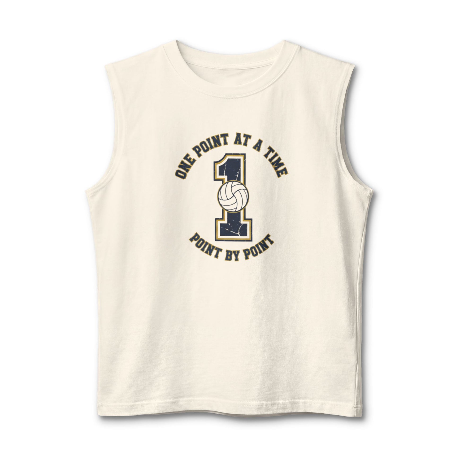 Focused volleyball mindset sleeveless shirt text design