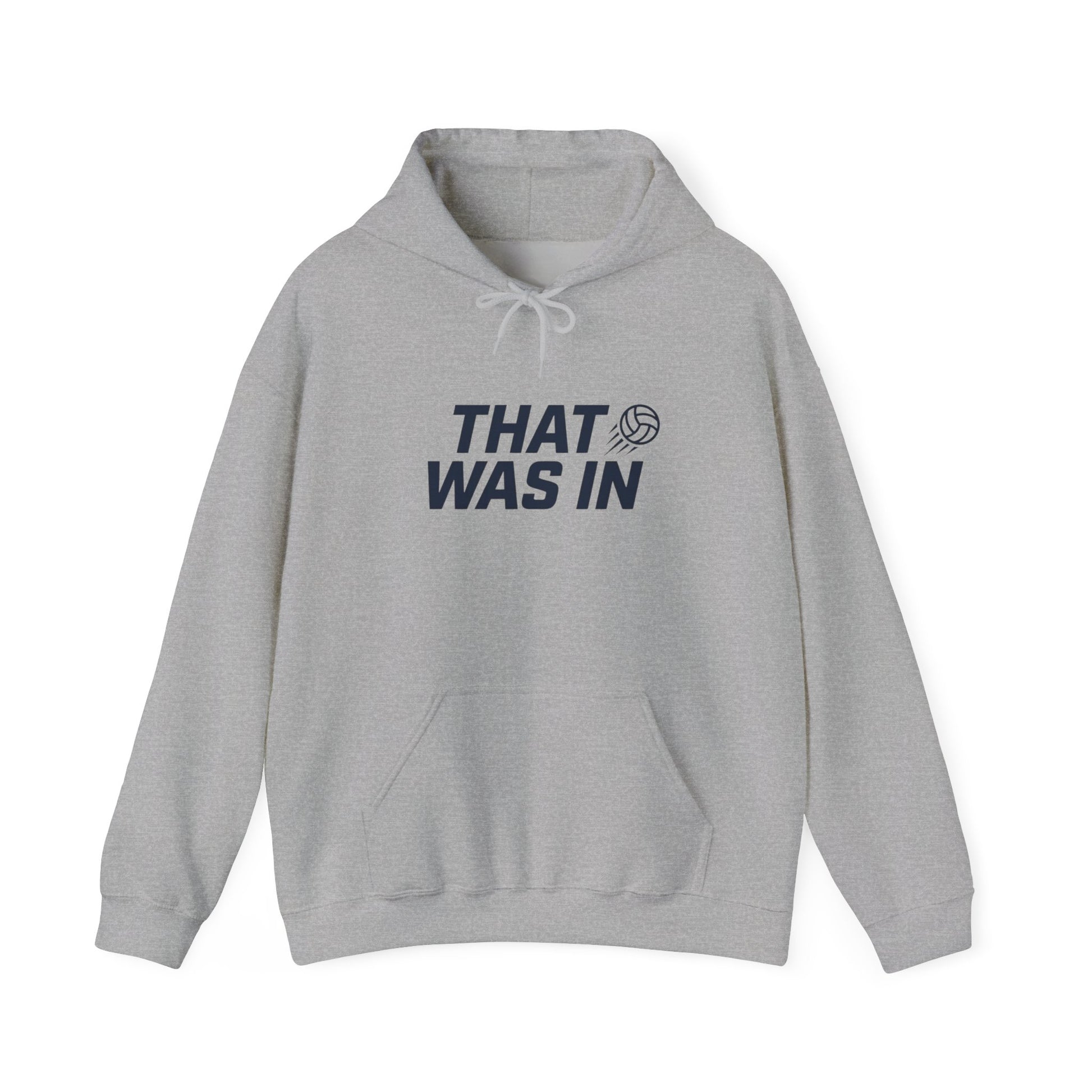 that was in volleyball hoodie front chest text design