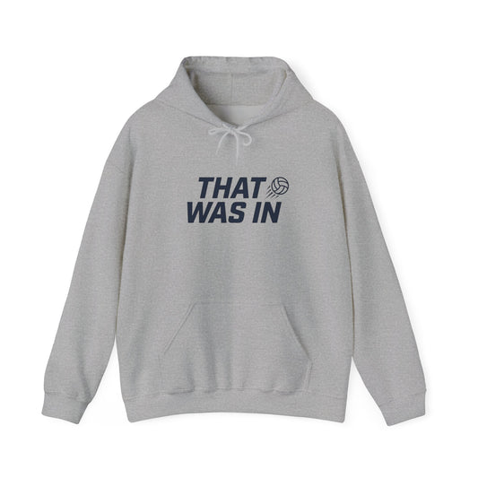 that was in volleyball hoodie front chest text design