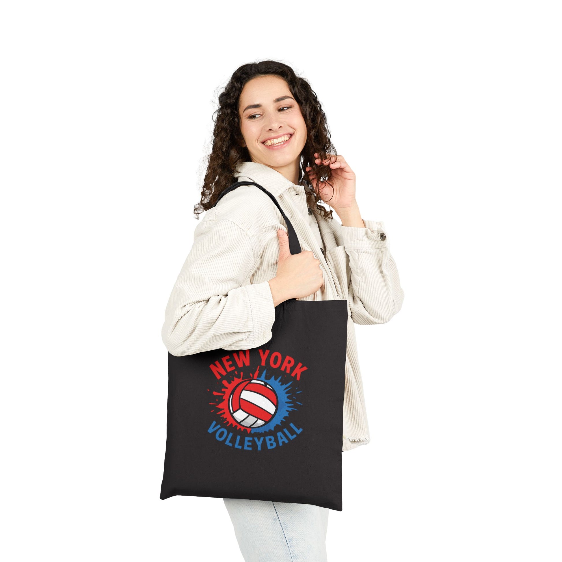 modern volleyball tote bag inspired by new york