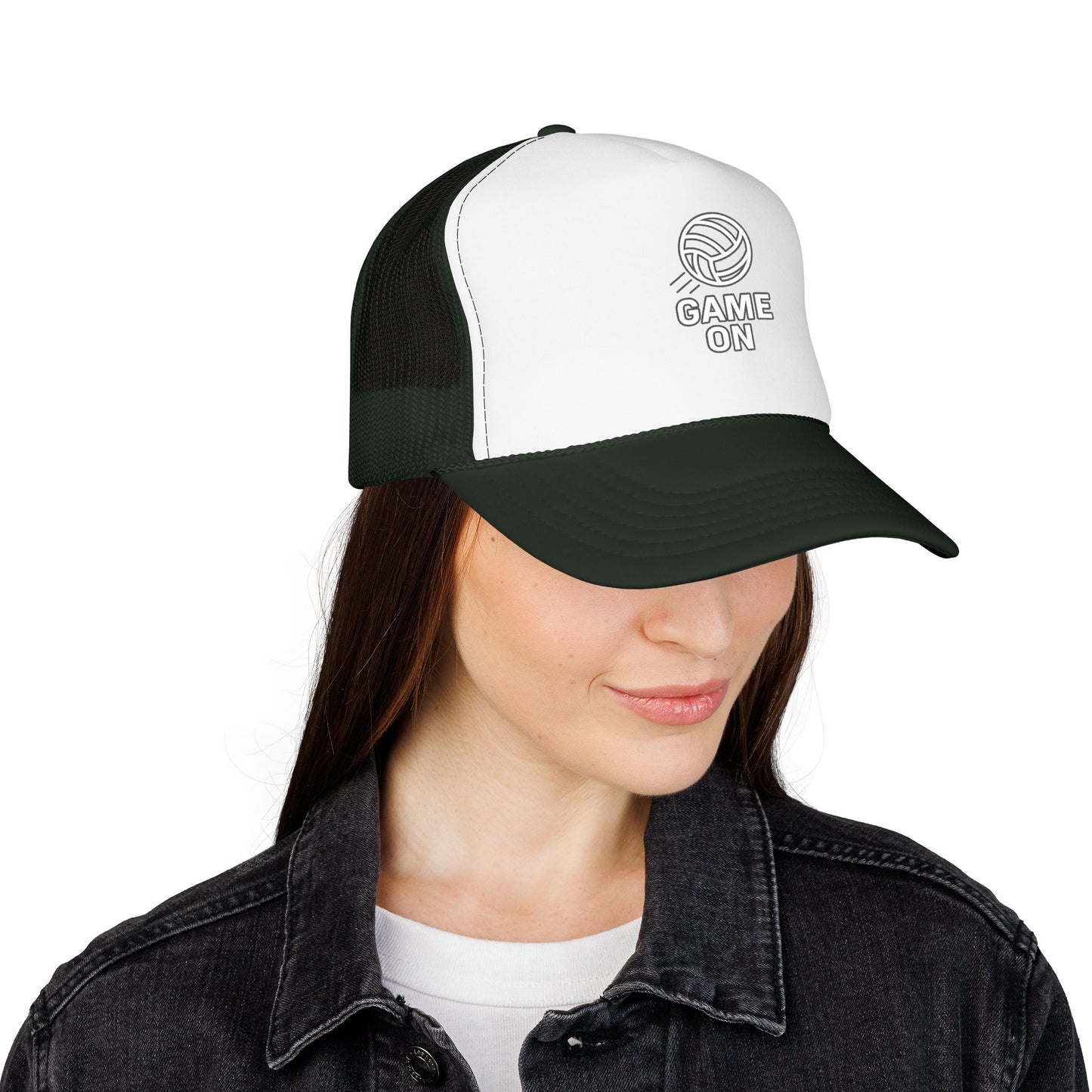 Clean Game On text embroidered trucker hat