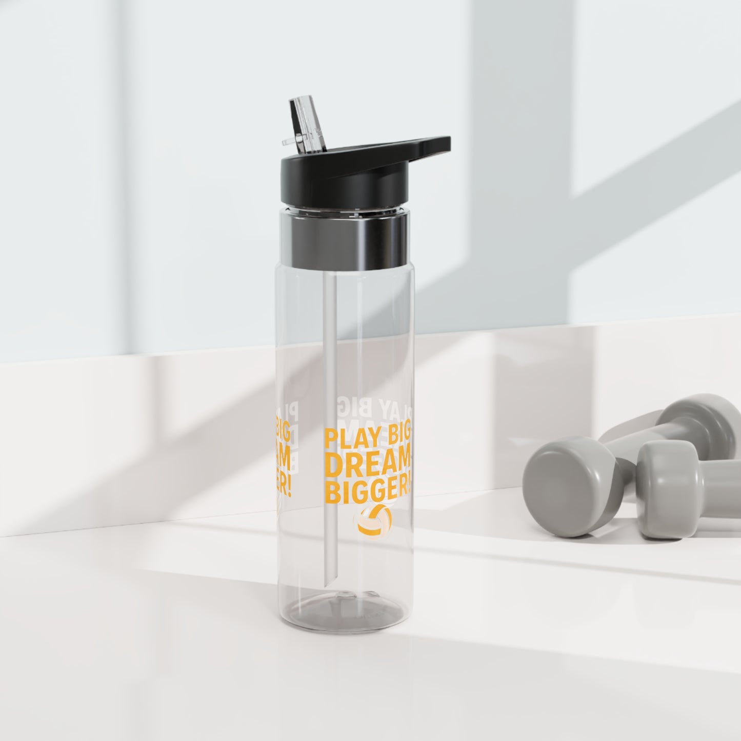 Minimalist design featuring dual phrase volleyball motivation