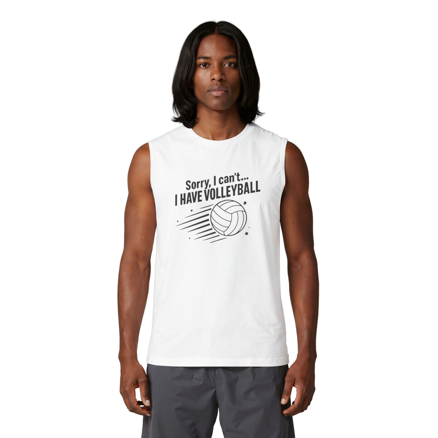 unisex volleyball sleeveless shirt bold quote athletic apparel