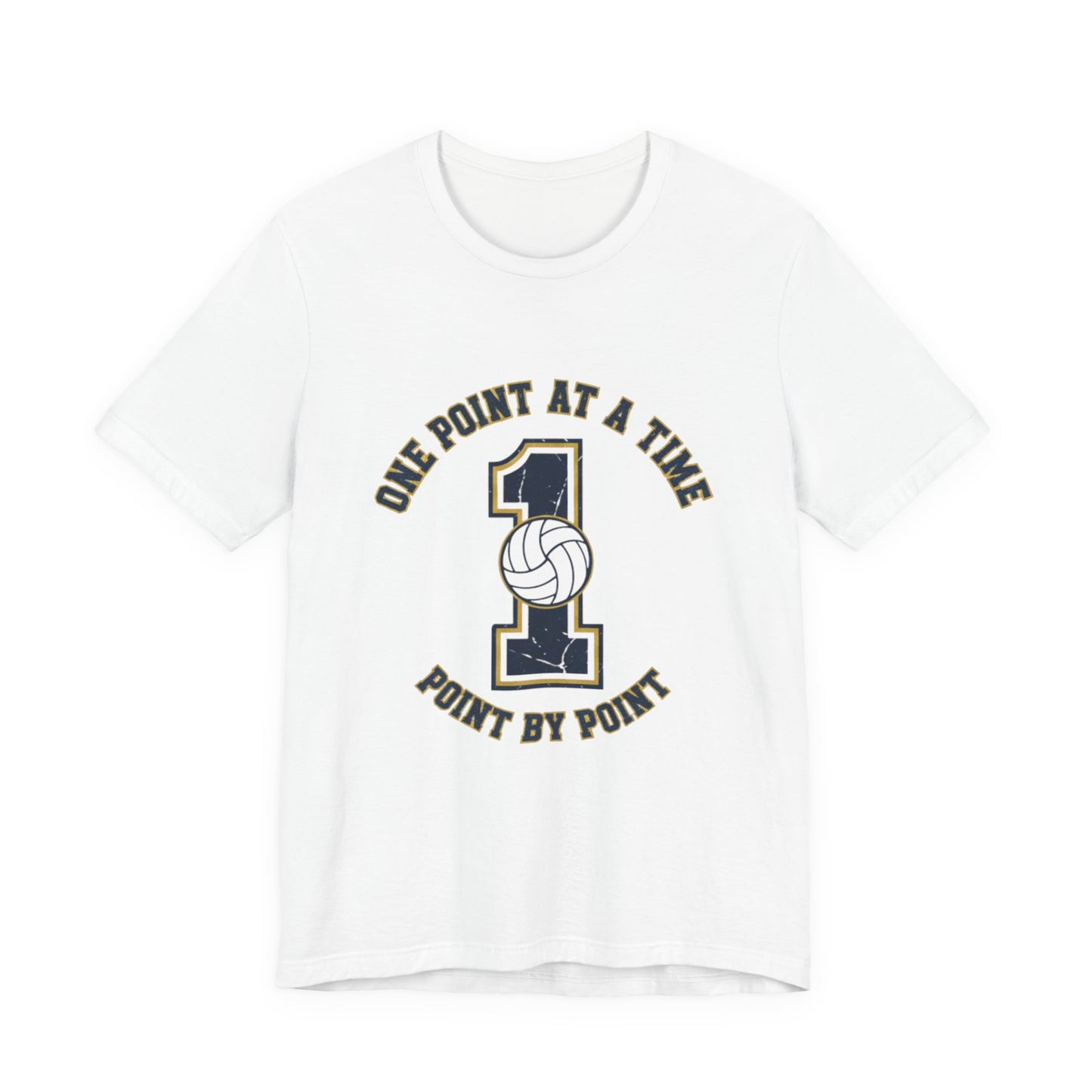 One Point at a Time motivational volleyball t-shirt typography design