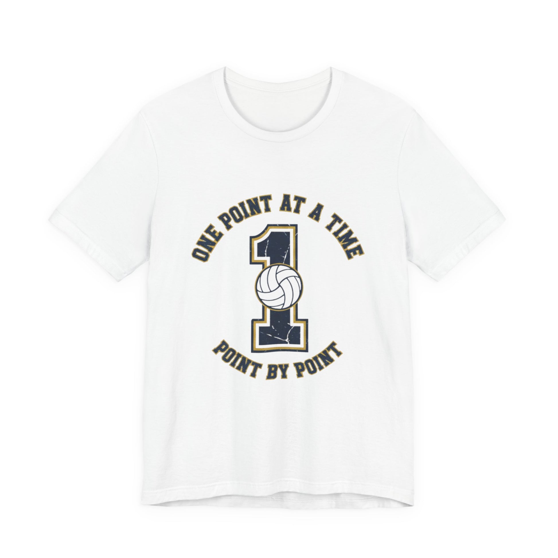 One Point at a Time motivational volleyball t-shirt typography design