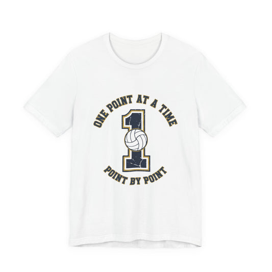 One Point at a Time motivational volleyball t-shirt typography design