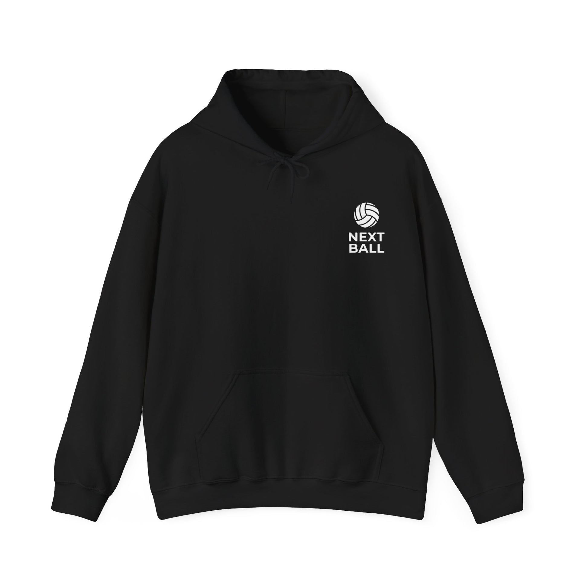 Next ball volleyball hoodie front chest text design