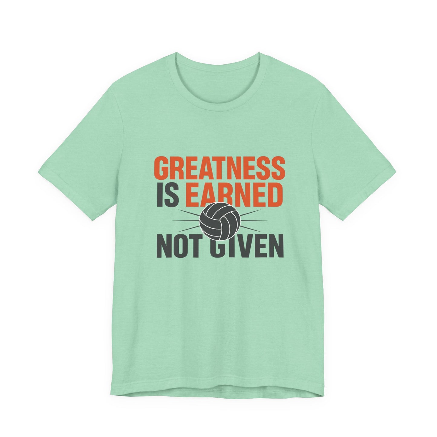 High-impact typography graphic on volleyball shirt