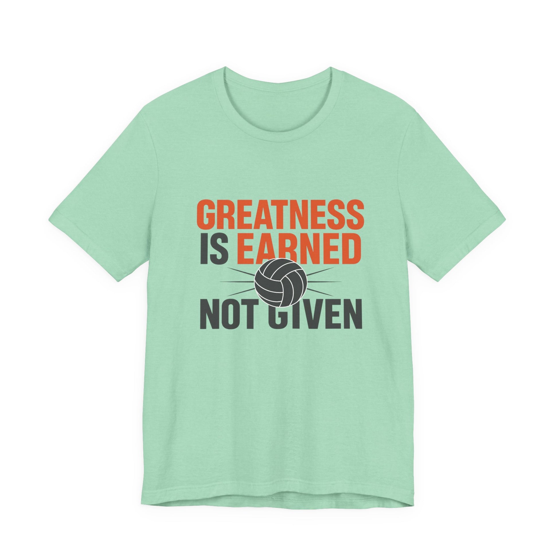 High-impact typography graphic on volleyball shirt