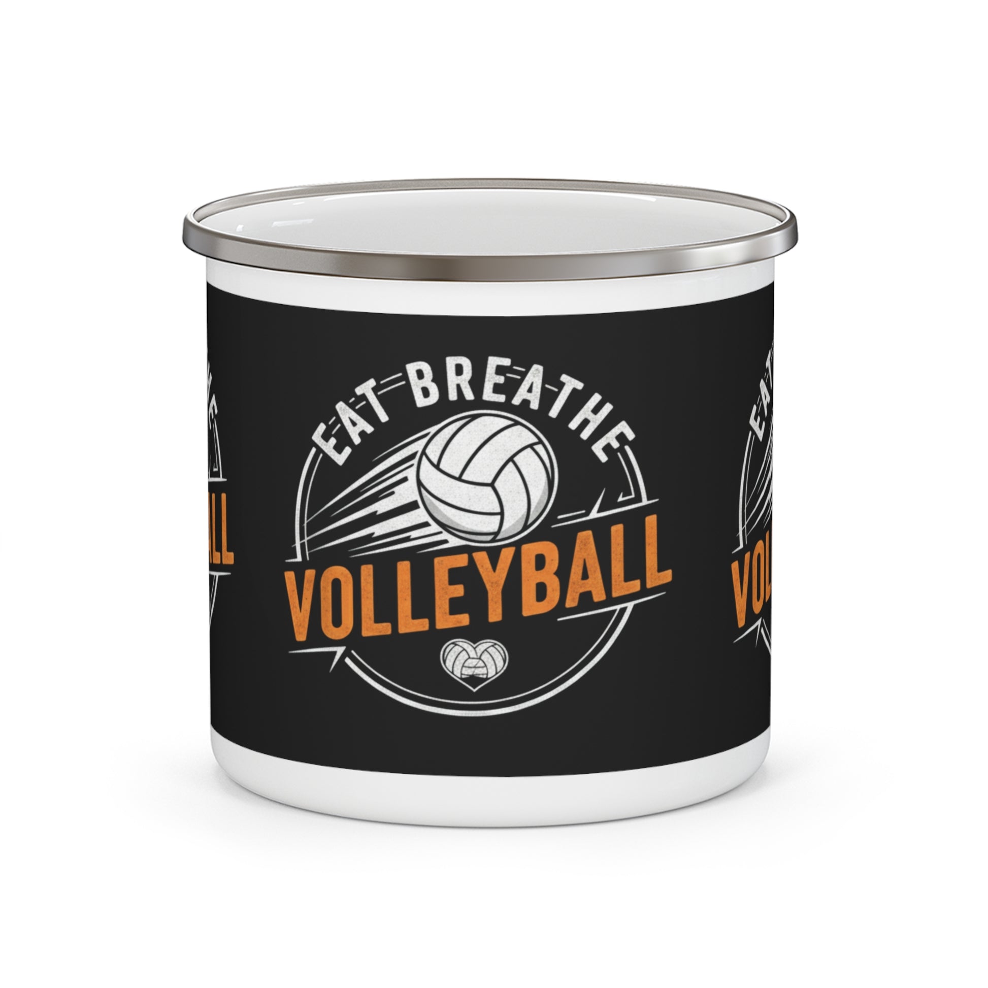 Eat Sleep Volleyball enamel camping mug