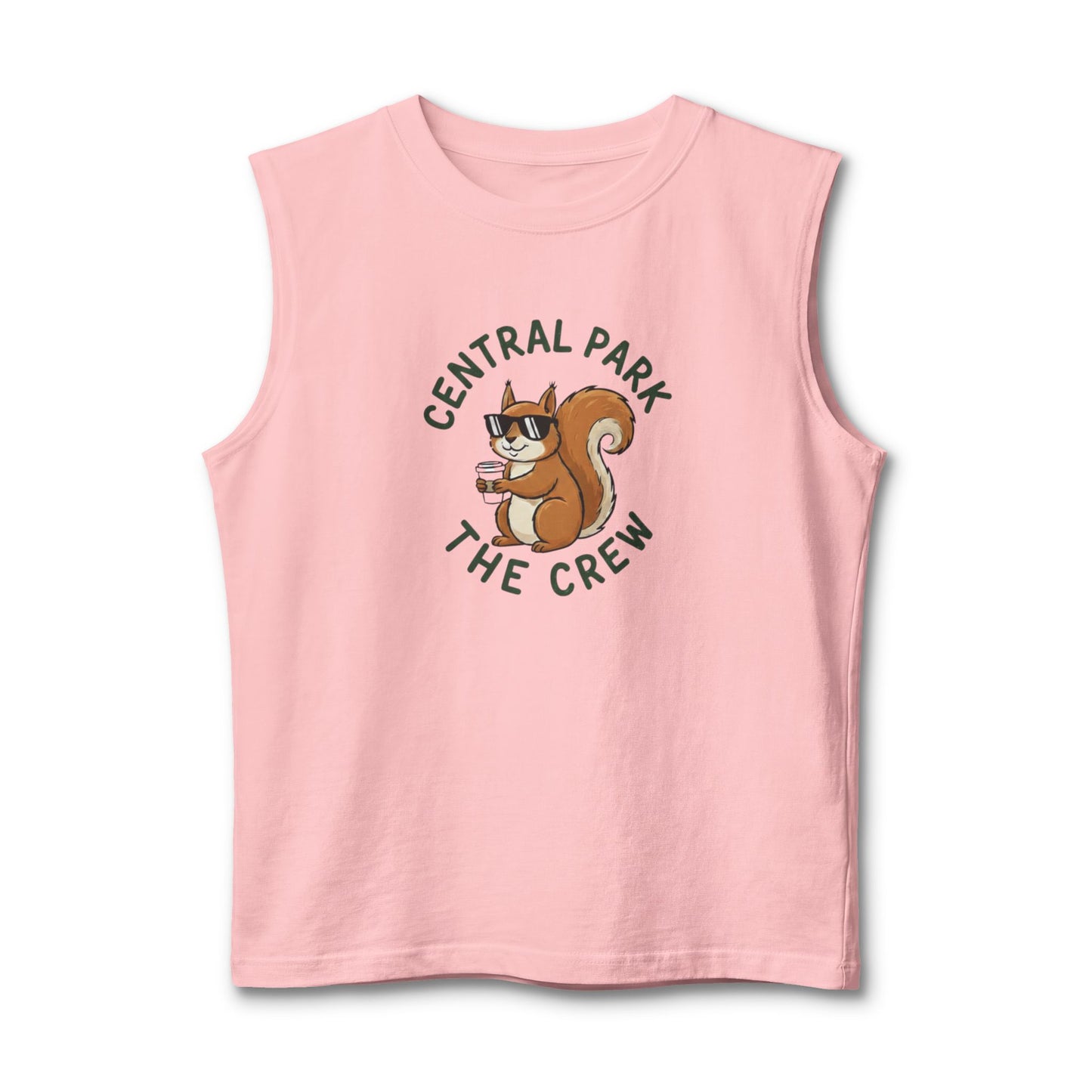 Central Park themed casual tank with crew text