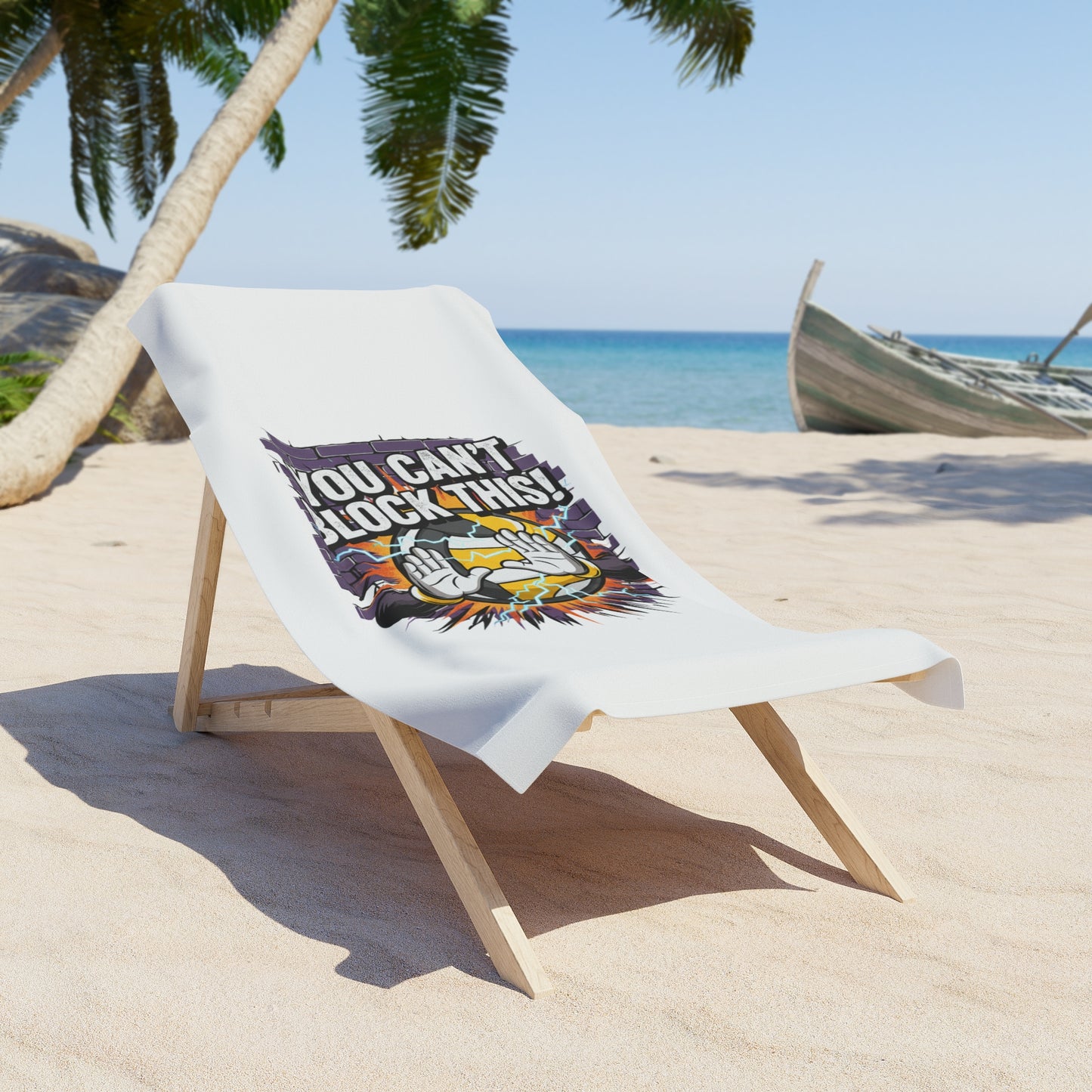 Volleyball hitter slogan You Cant Block This towel
