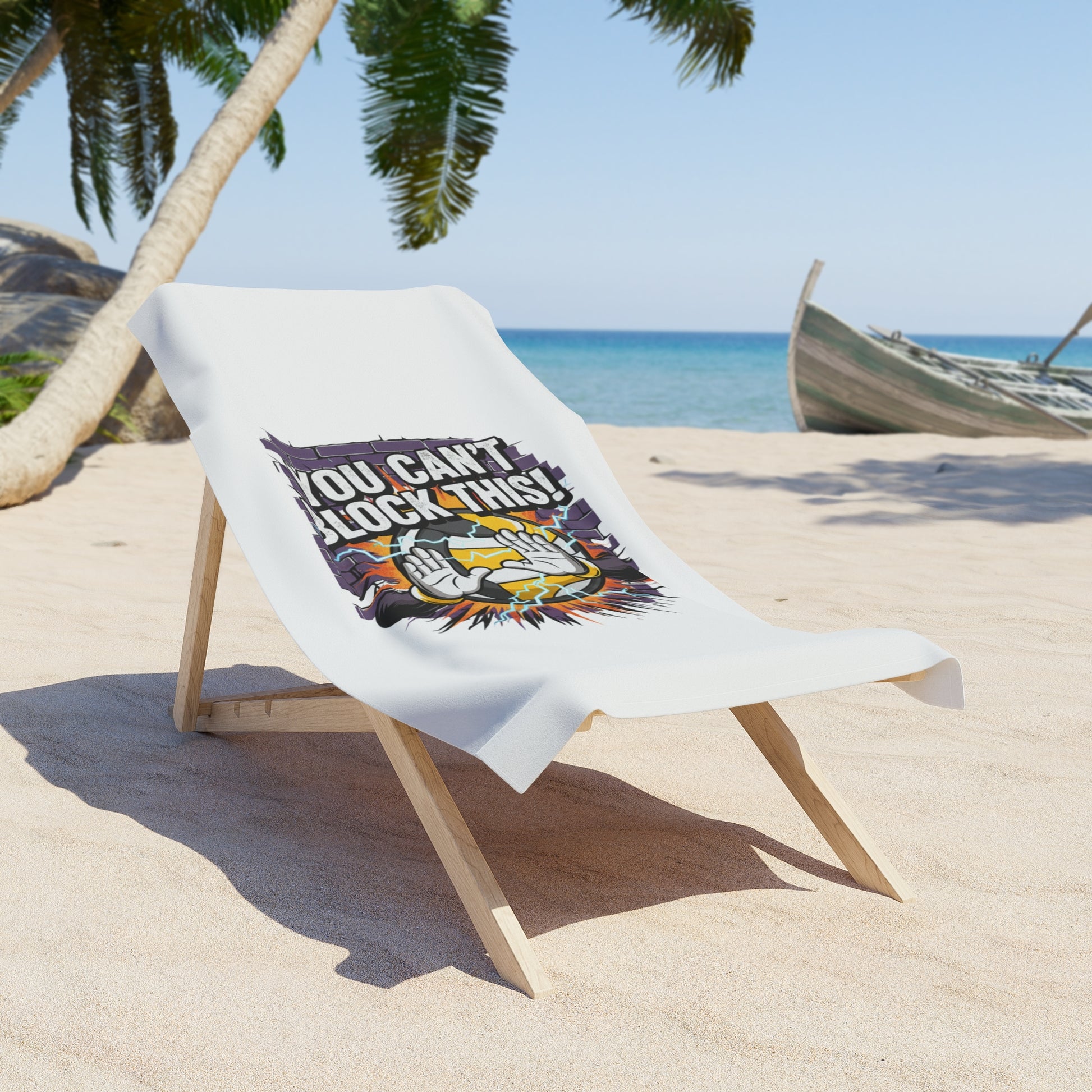 Volleyball hitter slogan You Cant Block This towel
