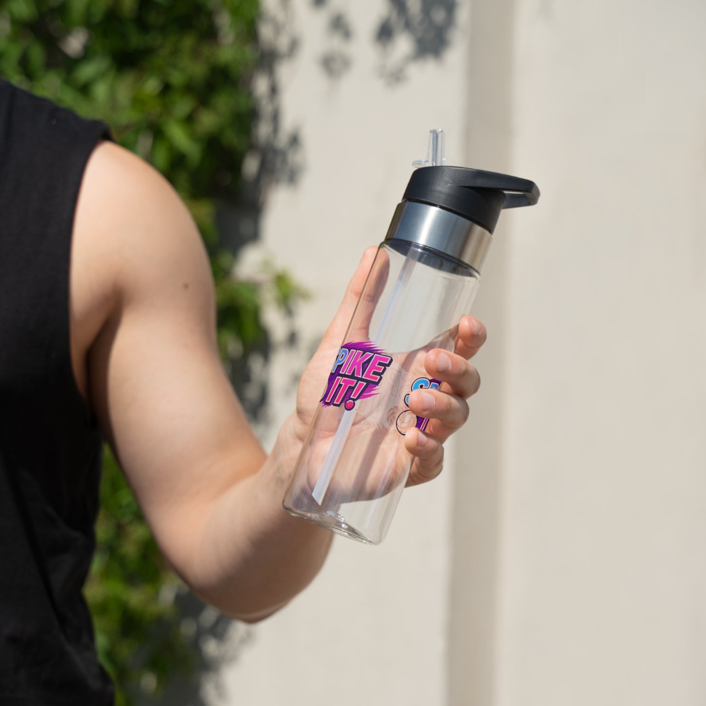 Clean bold Spike It sports bottle design