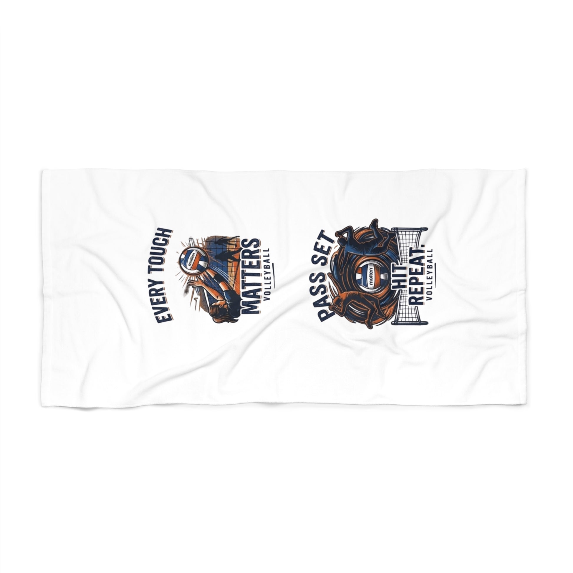 Bold athletic typography Every Touch Matters towel graphic