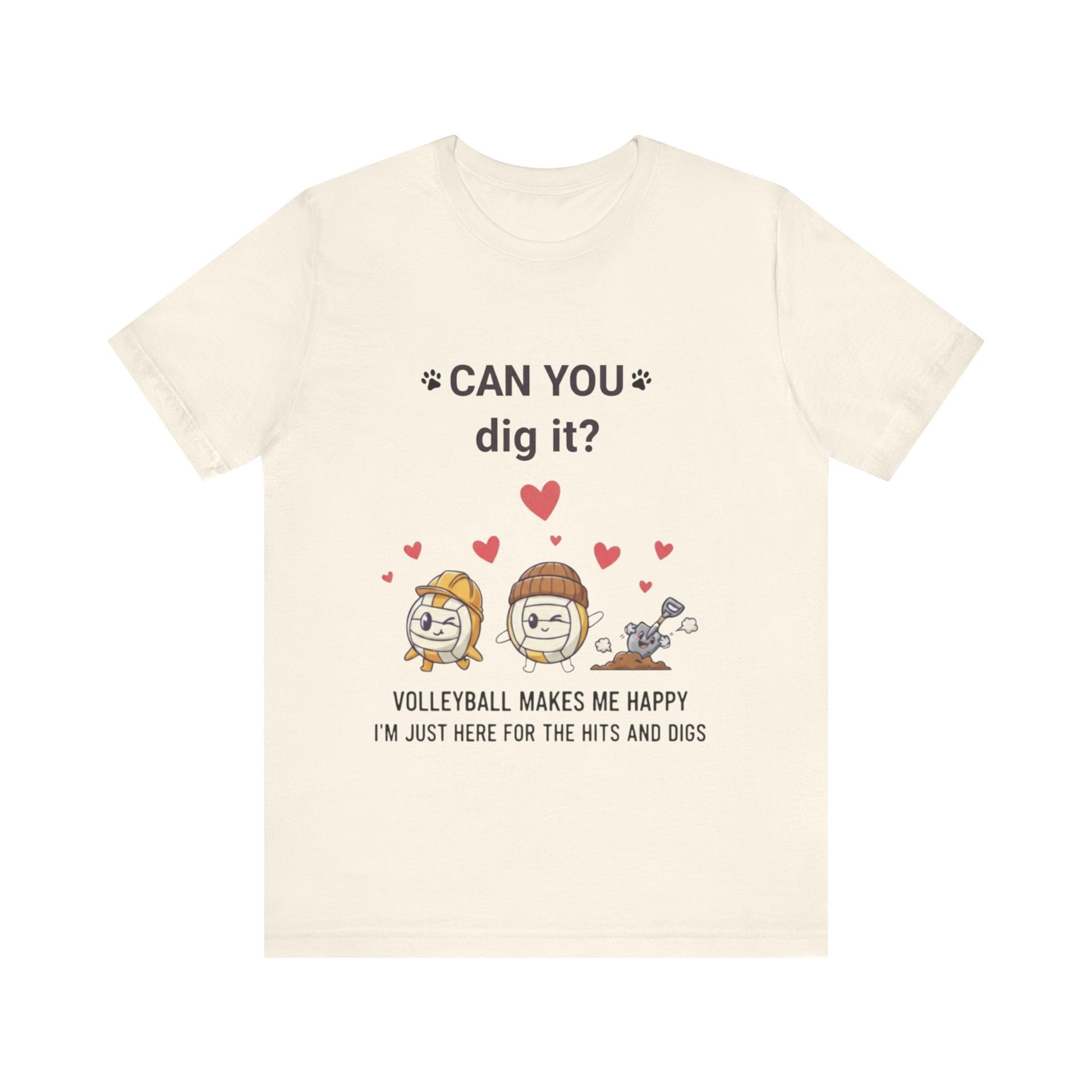 Can You Dig It? cartoon volleyball t-shirt for players and fans