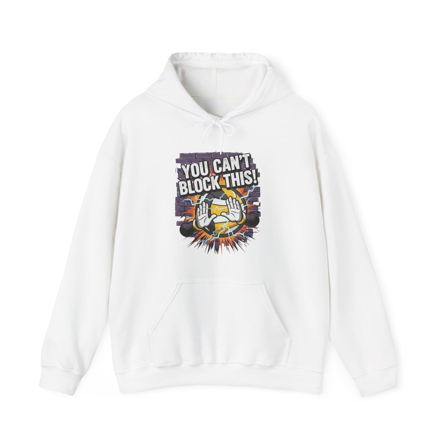 You Cant Block This bold volleyball typography hoodie design
