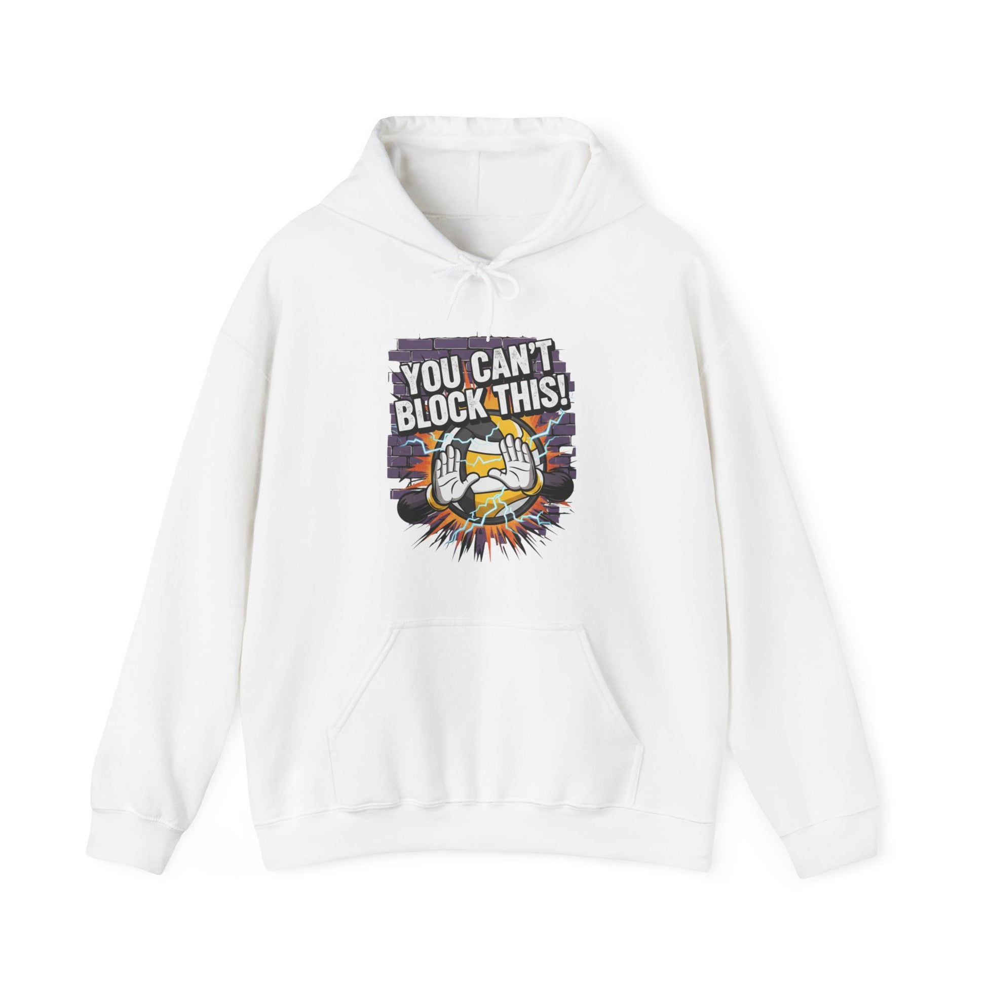 You Cant Block This bold volleyball typography hoodie design