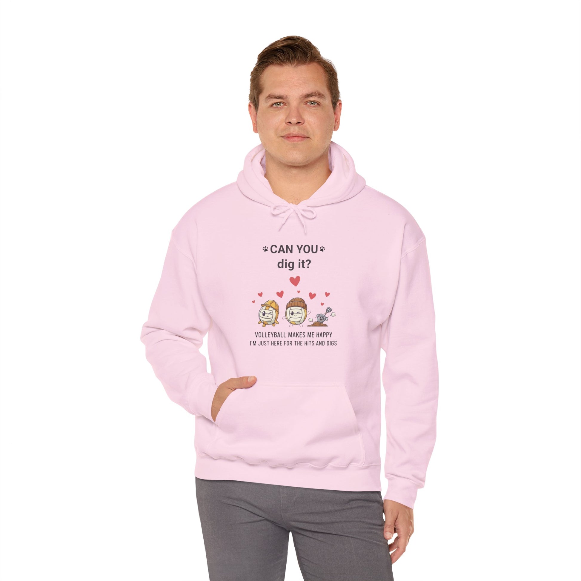 Volleyball fan gift hoodie, fun graphic