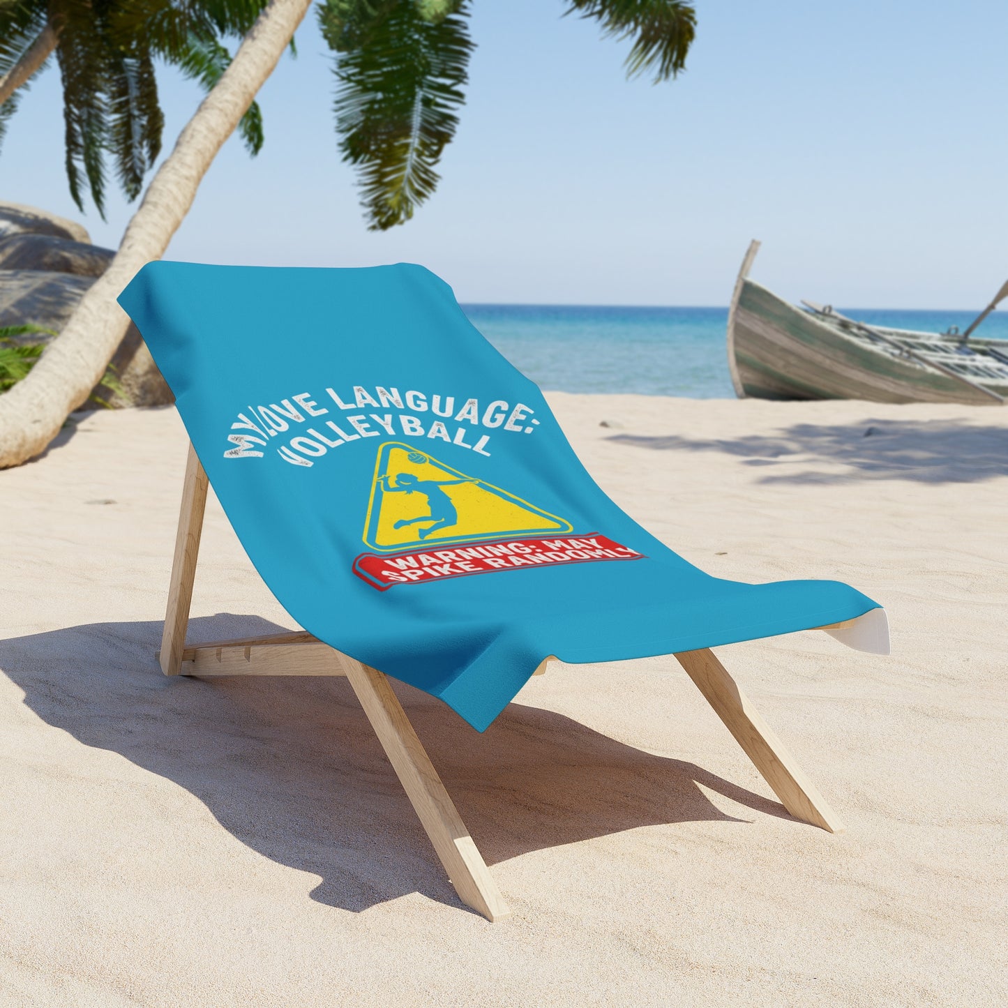 Funny volleyball beach towel