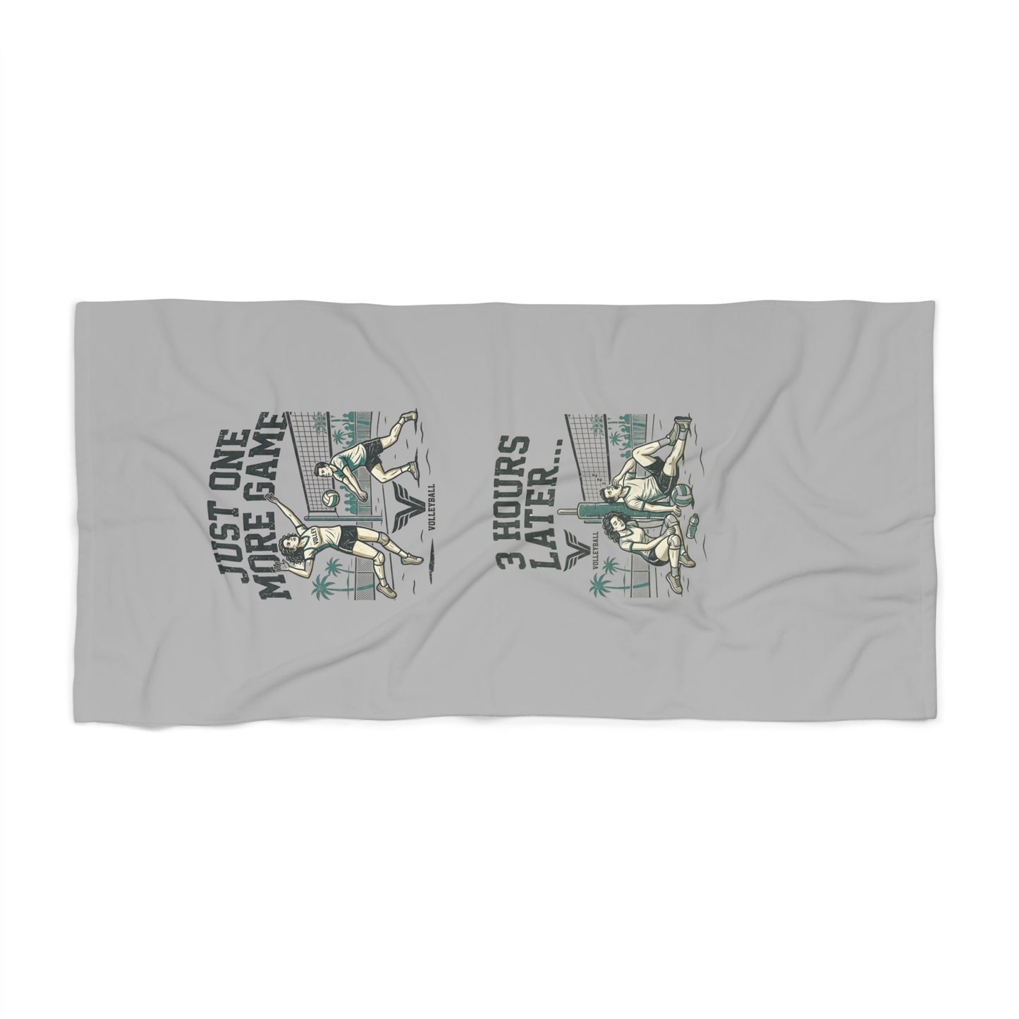 just one more game 3 hours later volleyball beach towel design