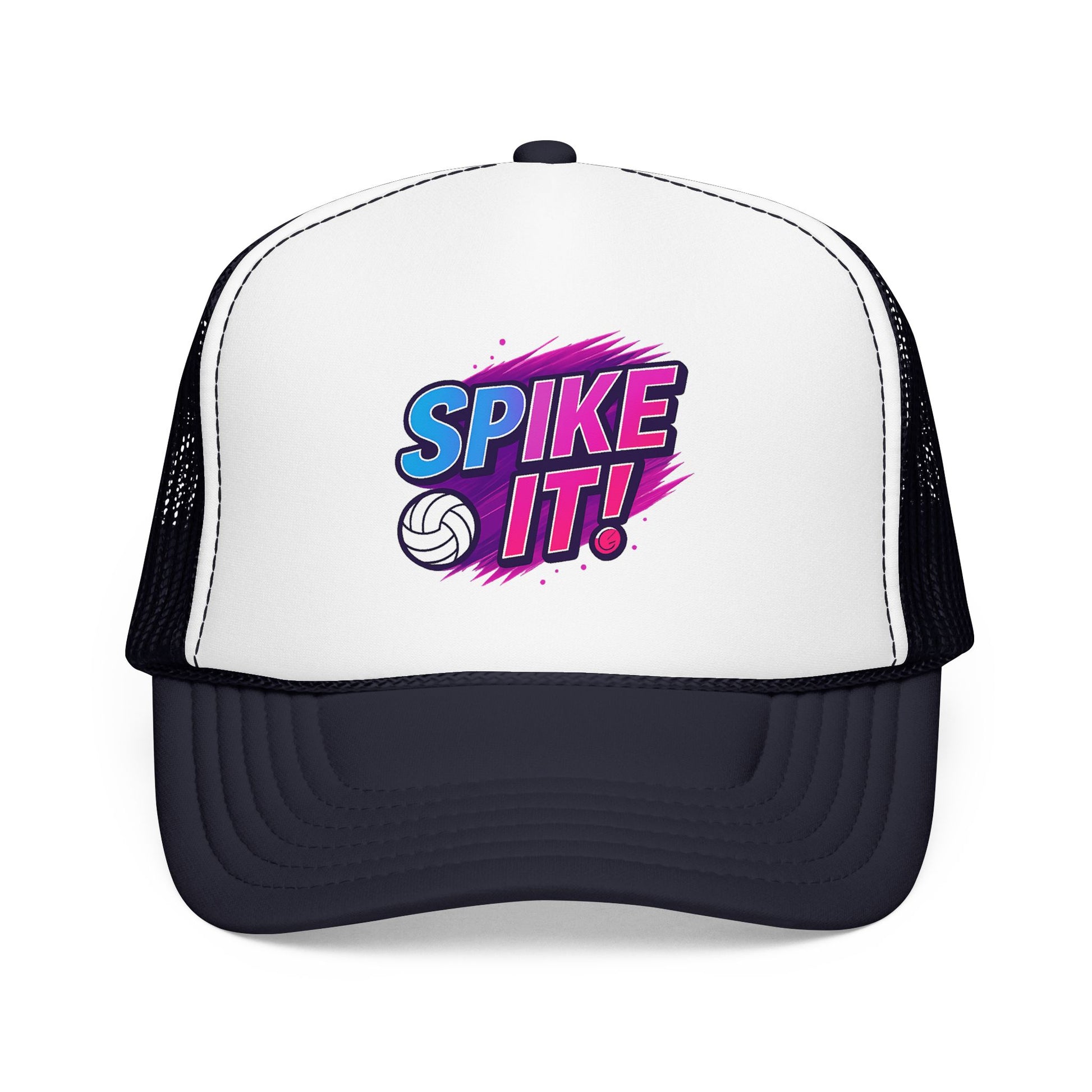 Bright retro Spike It volleyball typography