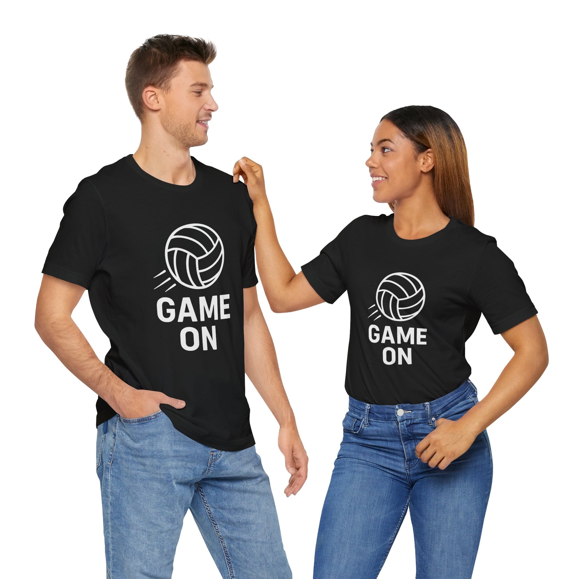 Black volleyball shirt with Game On text