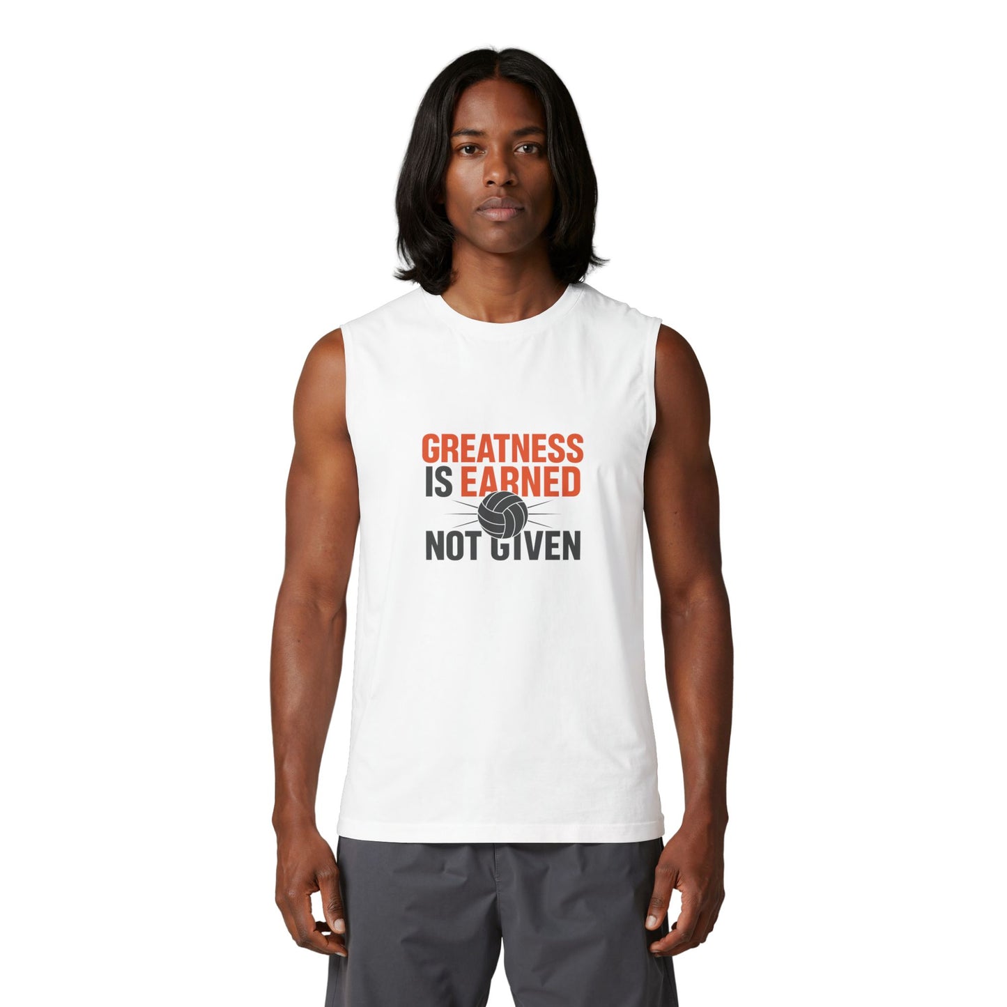 Competitive volleyball slogan tank top typography