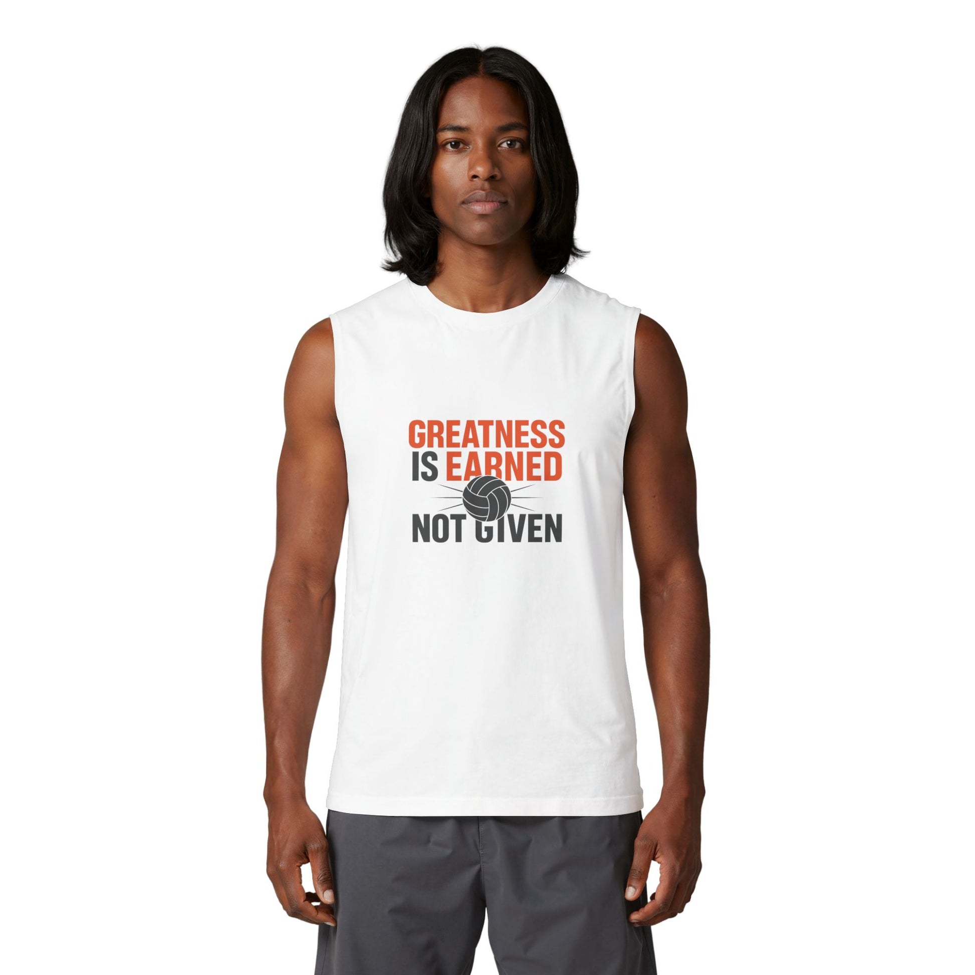 Competitive volleyball slogan tank top typography