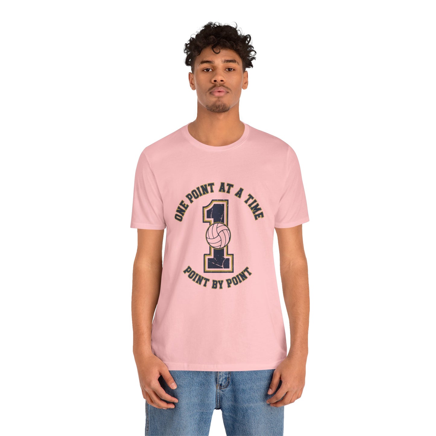 One Point at a Time clean text volleyball shirt