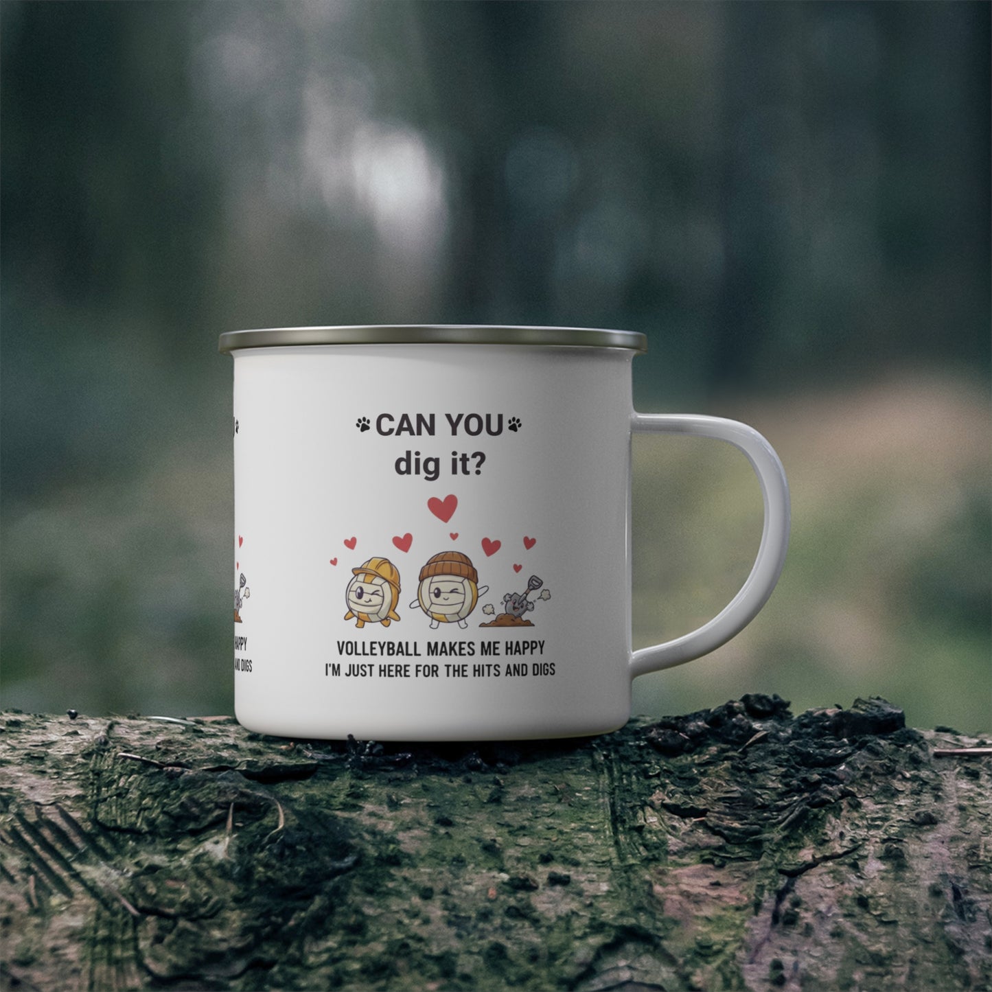 Volleyball cartoon camping mug