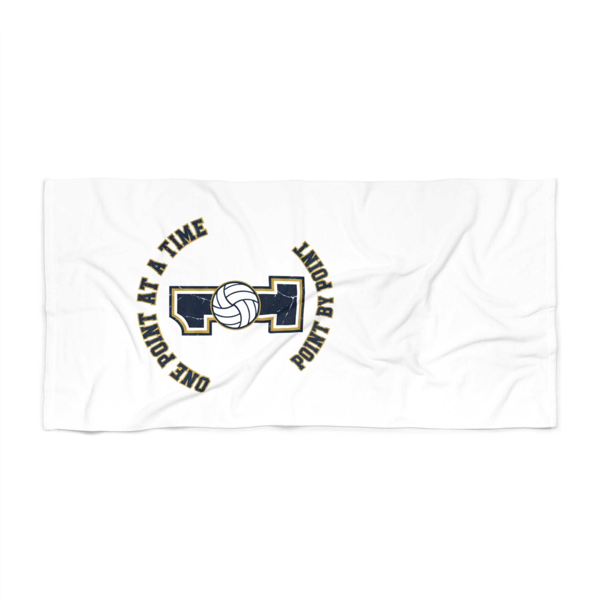 One Point at a Time volleyball motivation text towel