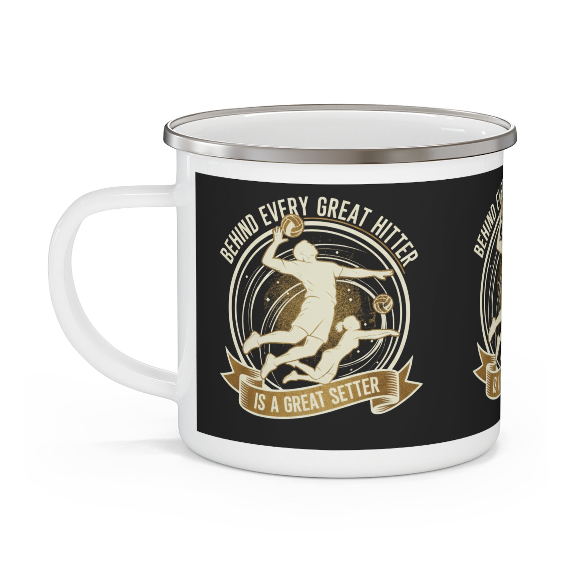 Funny volleyball teamwork camping mug
