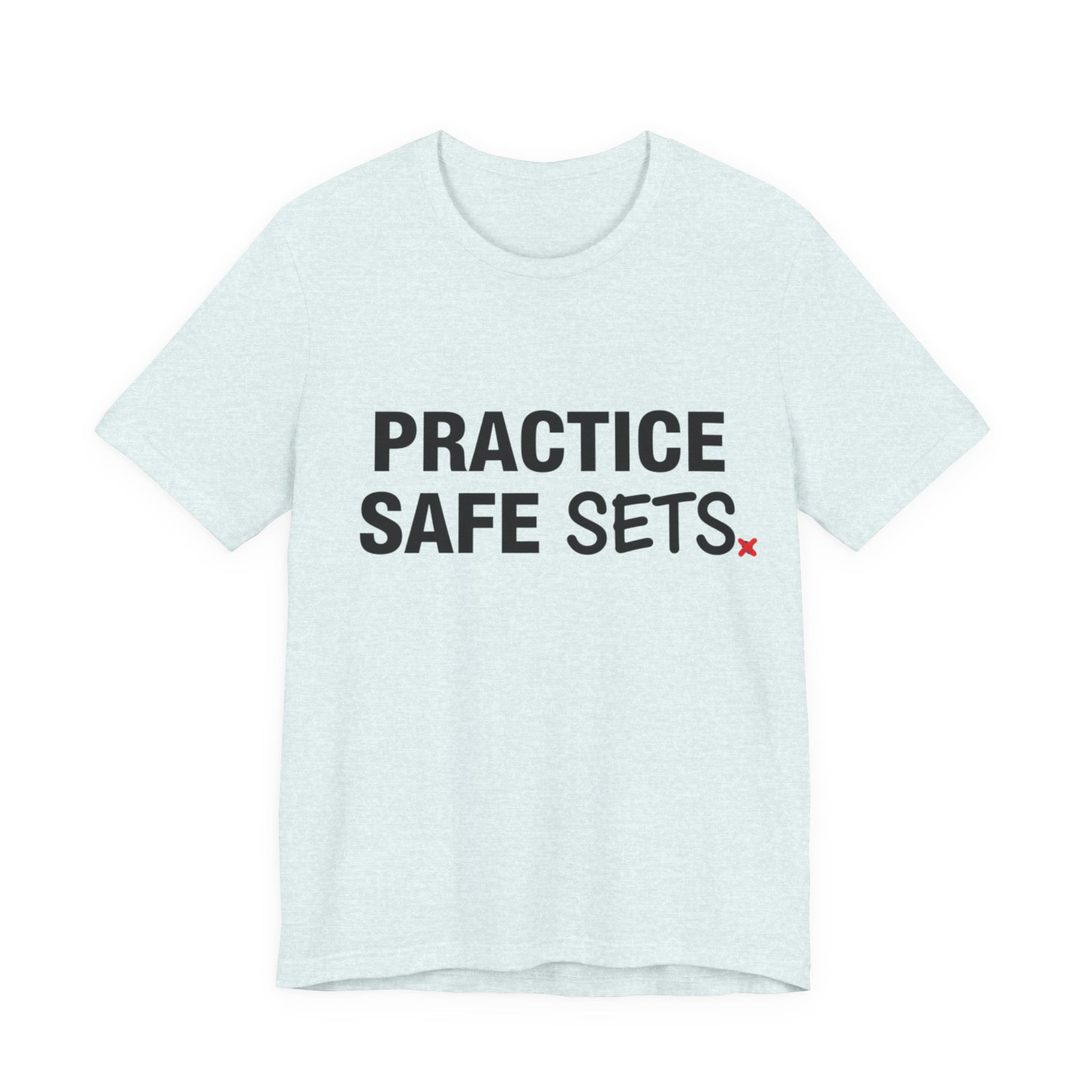 Clean volleyball slogan Practice Safe Sets design