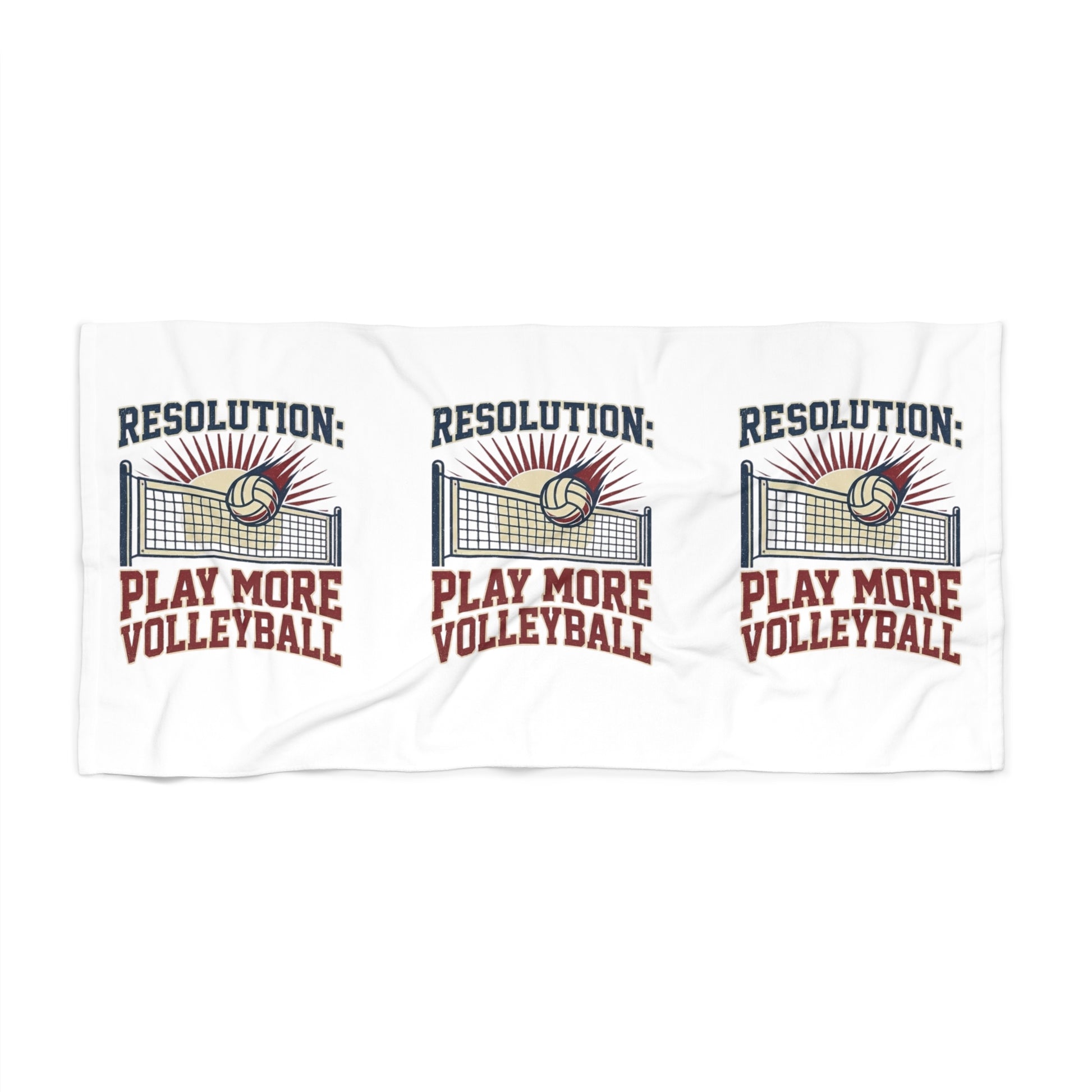 Volleyball motivation text design on beach towel