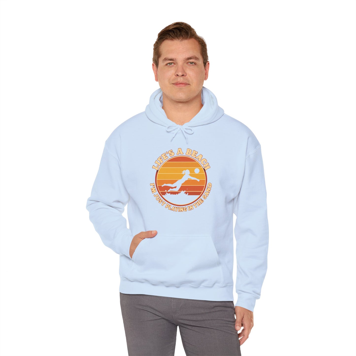 Life’s a beach volleyball phrase hoodie
