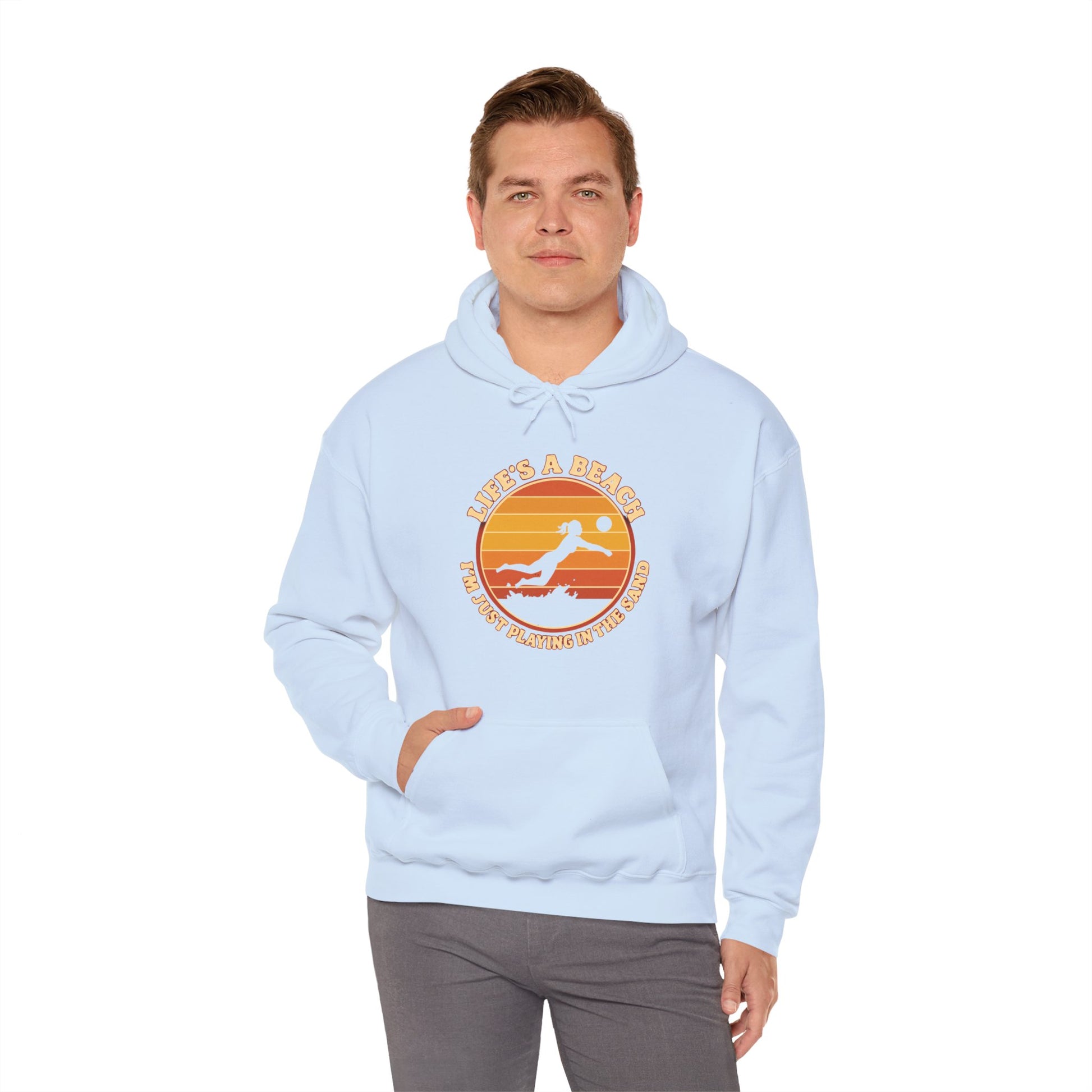 Life’s a beach volleyball phrase hoodie