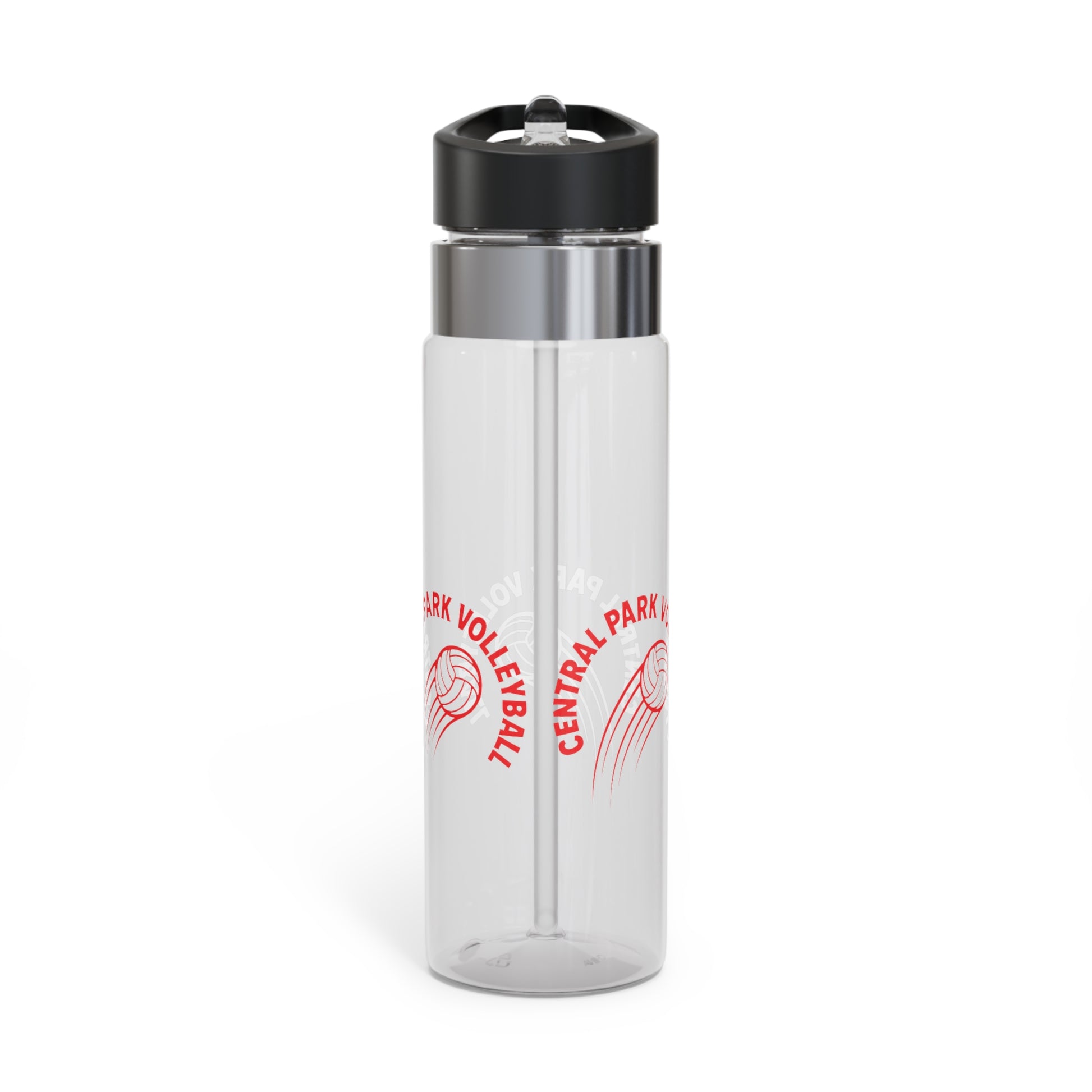 Fire themed Central Park volleyball design on clear bottle