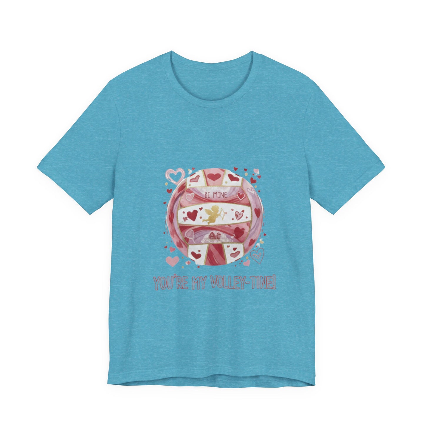 Playful volleyball Valentine typography shirt