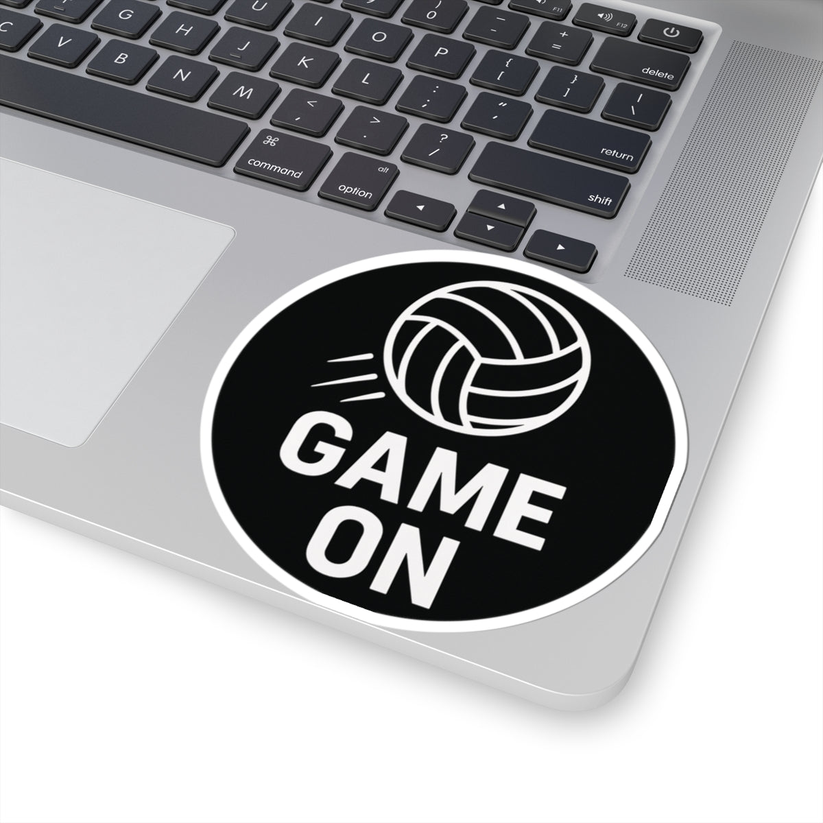 Game On sticker on black background.