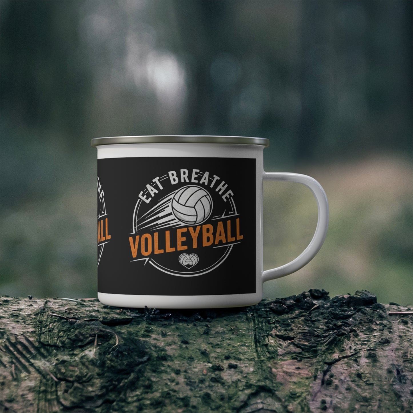Outdoor volleyball-themed mug