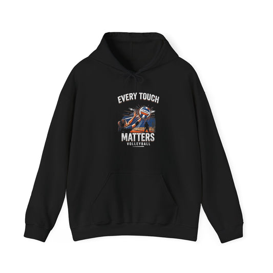 Every Touch Matters Pass Set Hit Repeat volleyball hoodie design