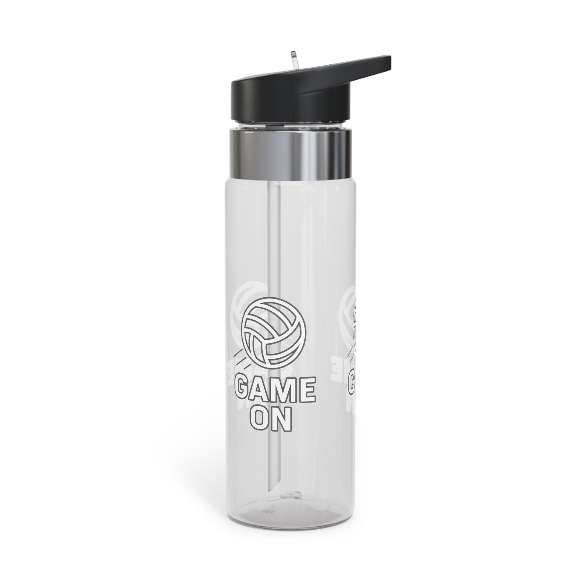 Clean bold lettering Game On sports bottle design